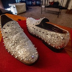 Spiked Silver Dress Loafers Size 12